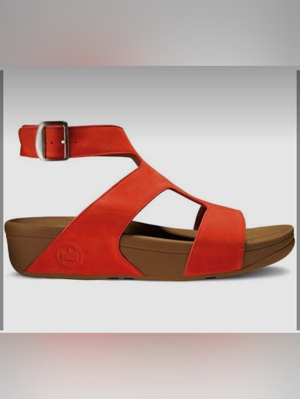 FitFlop Womens's Arena Gladiator Rust Orange Platform Shoe Sz 5/5.5 US